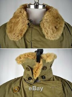 WW2 Imperial Japanese Army 2-Piece Pilot Winter Flight Jacket & Pants Rabbit Fur