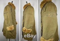 WW2 Imperial Japanese Army 2-Piece Pilot Winter Flight Jacket & Pants Rabbit Fur