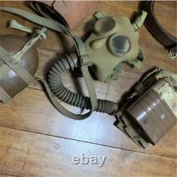 WW2 Imperial Japanese Army 3piece set gas mask Officer belt Waterbottle Military