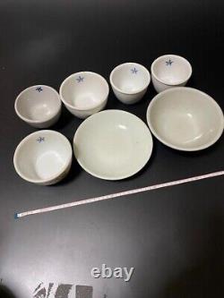 WW2 Imperial Japanese Army Bowl and plate set of 7 IJA