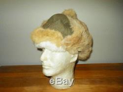WW2 Imperial Japanese Army Cold Weather Fur Hat with Face Protector VERY NICE