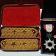 Ww2 Imperial Japanese Army Epaulet And 6th Class Medal Set With Case From Japan