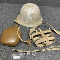 WW2 Imperial Japanese Army Helmet and water bottle Iron Free/Ship