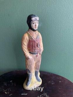 WW2 Imperial Japanese Army Kamikaze Pilot Pottery doll Figurine IJA 15cm Vintage