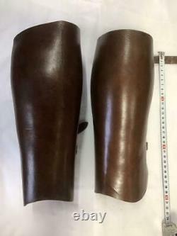 WW2 Imperial Japanese Army Leather gaiters shin guard Pad for Officer IJA