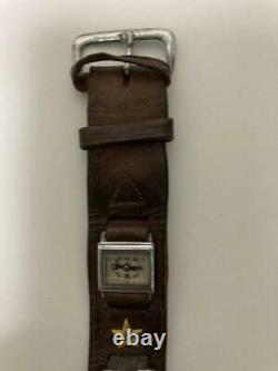 WW2 Imperial Japanese Army Leather wristband watch belt with compass Military FS
