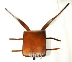 WW2 Imperial Japanese Army Officers Leather Backpack Bag with Star Named 29x24cm