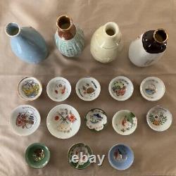 WW2 Imperial Japanese Army Retirement memorial Sake bottles 15cm and Cups Lot