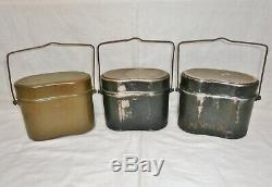 WW2 Imperial Japanese Army Rice cooker set of three Military Antique Free/Ship