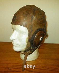 WW2 Imperial Japanese Army WINTER LEATHER FLIGHT HELMET NICE