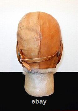 WW2 Imperial Japanese Army WINTER LEATHER & FUR PILOT FLIGHT HELMET NICE