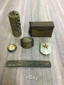WW2 Imperial Japanese Army ammo box compass badge Military Free/Ship