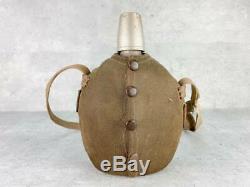 WW2 Imperial Japanese Army leather bag and officer's Water bottle set