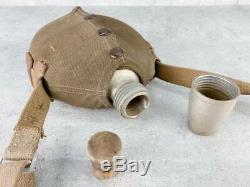 WW2 Imperial Japanese Army leather bag and officer's Water bottle set