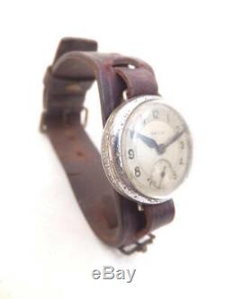 WW2 Imperial Japanese Army watch Leather Battle of Okinawa Vintage Rare