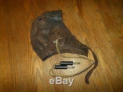 WW2 Imperial Japanese Navy Leather Flight Helmet JET VERSION KIKKA RARE