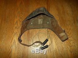 WW2 Imperial Japanese Navy Leather Flight Helmet JET VERSION KIKKA RARE