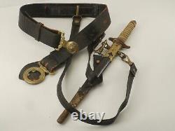 WW2 Imperial Japanese Navy Officer's Dagger / Dirk Naval Sword and Sword Belt