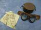 Ww2 Imperial Japanese Navy Pilot Goggles With Case And Cleaning Cloth Rare