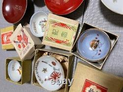 WW2 Imperial Japanese Navy Retirement memorial Sake Cups and Tray