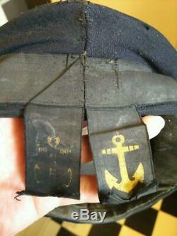 WW2 Imperial Japanese Navy sailor cap real military 1943 kure name Free/Ship