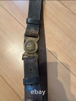 WW2 Imperial Japanese Police Sword Belt Leather Harness with 5-Rays Sun Badge