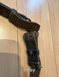 WW2 Imperial Japanese Police Sword Belt Leather Harness with 5-Rays Sun Badge