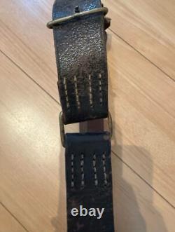 WW2 Imperial Japanese Police Sword Belt Leather Harness with 5-Rays Sun Badge