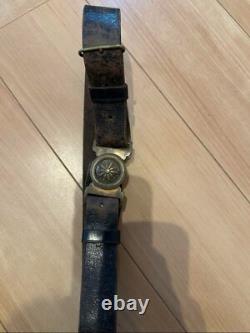 WW2 Imperial Japanese Police Sword Belt Leather Harness with 5-Rays Sun Badge