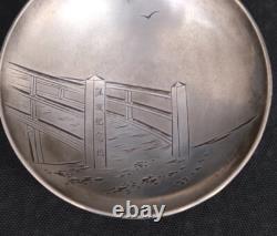 WW2 Imperial Japanese Silver Sake Cup 34th Infantry Regiment China Bridge Design