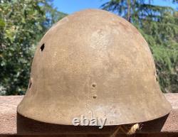 WW2 Imperial Japanese Type 90 Combat Helmet Field Gear Battle Damaged