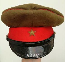 WW2 Japanese Army Officers Visor Cap Hat Named Mr Isogai Late War Imperial Japan