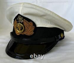 WW2 Japanese Imperial Admiral Captain Officers Visor Hat Cap WithWhite Cotton Top