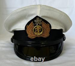 WW2 Japanese Imperial Admiral Captain Officers Visor Hat Cap WithWhite Cotton Top