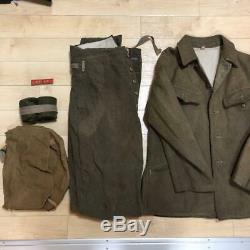 WW2 Japanese Imperial Army Uniform Set Jacket Pants Bag Gaiters Emblem 98Type FS