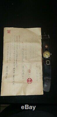 WW2 Japanese Imperial RARE NAVY WATCH COLLECTIBLE original WITH PAPERS