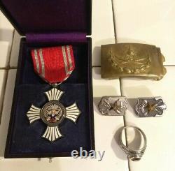 WW2 Japanese Red Cross Merit Order Medal Imperial Soldiers PIN RING BELT BUCKLE