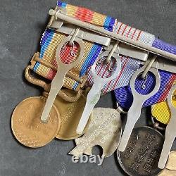 WW2 WWII Japanese imperial Soldier War Uniform 7 Medal Badge Bar with Ribon Bar