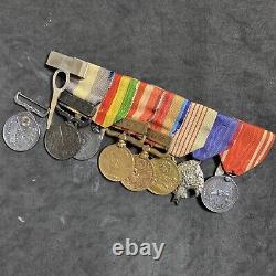 WW2 WWII Japanese imperial Soldier War Uniform 8 Medal Badge Bar with Ribon Bar