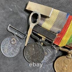 WW2 WWII Japanese imperial Soldier War Uniform 8 Medal Badge Bar with Ribon Bar