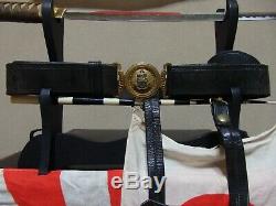 WW2 World War 2 Japan Imperial Japanese Navy Sword Katana Belt withHISTORY, NAME