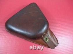 WWII Era Japanese Army Leather Holster Type 14 Nambu Pistol Original NICE #3