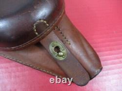 WWII Era Japanese Army Leather Holster Type 14 Nambu Pistol Original NICE #3