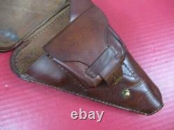 WWII Era Japanese Army Leather Holster Type 14 Nambu Pistol XLNT RARE #1