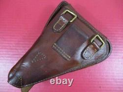 WWII Era Japanese Army Leather Holster Type 14 Nambu Pistol XLNT RARE #1