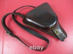 WWII Era Japanese Army Leather Holster Type 14 Nambu Pistol withStrap XLNT RARE