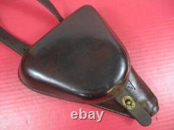 WWII Era Japanese Army Leather Holster Type 14 Nambu Pistol withStrap XLNT RARE