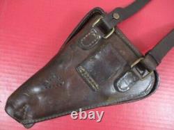 WWII Era Japanese Army Leather Holster Type 14 Nambu Pistol withStrap XLNT RARE