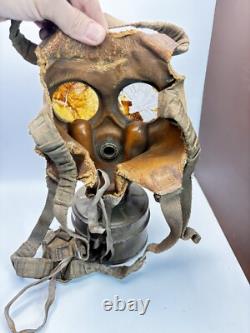 WWII IMPERIAL JAPANESE MILITARY GAS MASK 1940s ORIGINAL WITH CANISTER