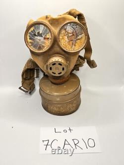 WWII IMPERIAL JAPANESE MILITARY GAS MASK 1940s ORIGINAL WITH CANISTER